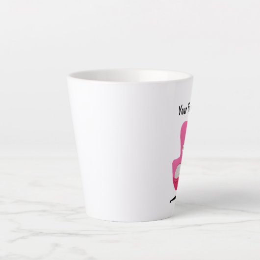 ピンクエレガントチェアに登場するミッドセンチュリーの2匹の猫 カフェラテマグ (正面)