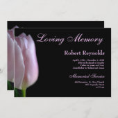 ピンクエレガントチューリップの葬儀 案内状 (正面/裏面)