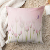 ピンクエレガントチューリップ春ビベモノグラムピロー クッション (ブランケット)