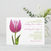 ピンクエレガントチューリップ結婚式招待状 招待状 (スタンド正面)