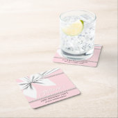 ピンクエレガントティファニー真珠ファンシーパーティー食器 スクエアペーパーコースター (インサイチュ)