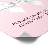 ピンクエレガントティファニー赤ちゃんシャワーおむつラッフル ポスター (角)