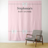 ピンクエレガントティファニー赤ちゃんシャワーサイン背景 タペストリー (インサイチュ)