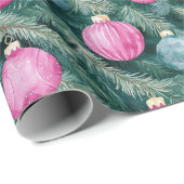 ピンクエレガントティール（緑がかった色）のクリスマスボードブル ラッピングペーパー (ロールコーナー)