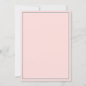 ピンクエレガントティール(緑がかった色)ハミングバードフローラブライダルシャワー 招待状 (裏面)