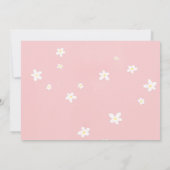 ピンクエレガントデイジー女子宗教洗礼写真 招待状 (裏面)