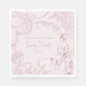 ピンクエレガントトイルジョイ赤ちゃんシャワー予約リクエスト スタンダードランチョンナプキン (正面)