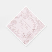 ピンクエレガントトイルジョイ赤ちゃんシャワー予約リクエスト スタンダードランチョンナプキン (角)