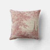 ピンクエレガントトワールデジュイフランスのカントリーシーン クッション (裏面)