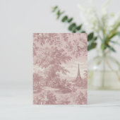 ピンクエレガントトワールデジュイフランスのカントリーシーン ポストカード (スタンド正面)