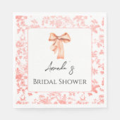 ピンクエレガントトワールフローラブライダルシャワーブランチ スタンダードランチョンナプキン (正面)