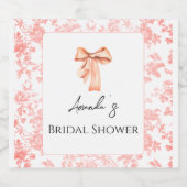 ピンクエレガントトワールフローラブライダルシャワーブランチ スパークリングワインラベル (シングルラベル)