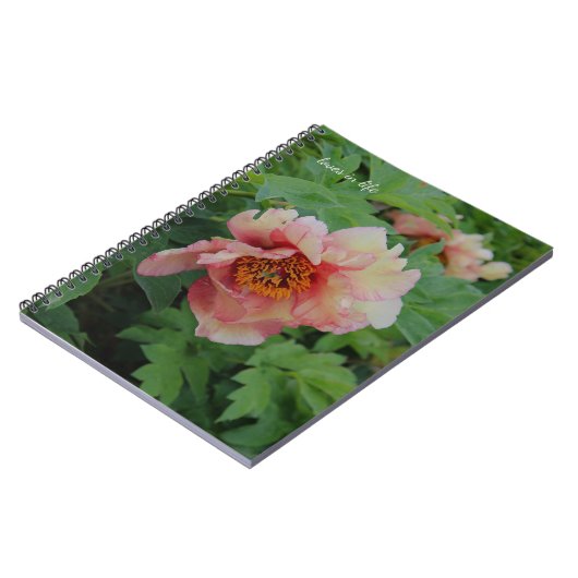 ピンクエレガントトーン牡丹 ノートブック (左側)