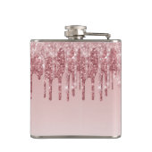 ピンクエレガントドリップグリッターモノグラフェイクム フラスク (裏面)