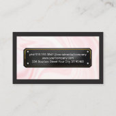 ピンクエレガントドレープ |ブラック金ゴールドプレート 名刺 (裏面)