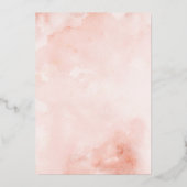 ピンクエレガントネイビーフローラティアラドレスキンセアニェラ 箔招待状 (裏面)