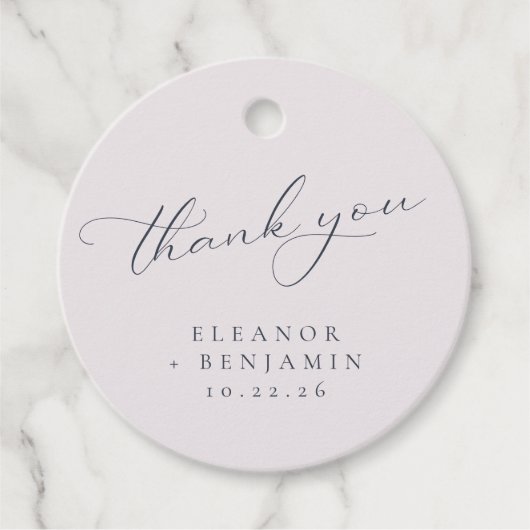 ピンクエレガントネイビーフローラ結婚のカスタム フェイバータグ (正面)