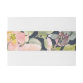 ピンクエレガントネイビー水色フローラカスタムウェディング 招待状ベリーバンド (裏面例)