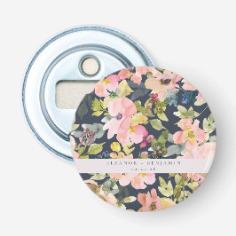 ピンクエレガントネイビー水色フローラカスタムウェディング 栓抜き