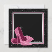 ピンクエレガントハイヒール誕生会 招待状 (裏面)