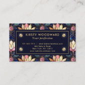 ピンクエレガントハスフェイクステンドグラス模様 名刺 (裏面)