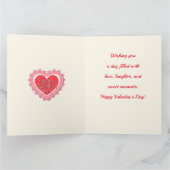 ピンクエレガントハートハッピーバレンタインデースタイリッシュ カード (内部)