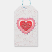 ピンクエレガントハートハッピーバレンタインデースタイリッシュ ギフトタグ (裏面)