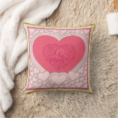 ピンクエレガントハートハッピーバレンタインデースタイリッシュ クッション (ブランケット)