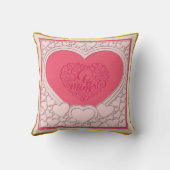 ピンクエレガントハートハッピーバレンタインデースタイリッシュ クッション (裏面)