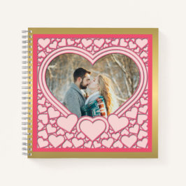 ピンクエレガントハートハッピーバレンタインデースタイリッシュ ノートブック