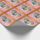 ピンクエレガントハートハッピーバレンタインデースタイリッシュ ラッピングペーパー (角)