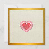 ピンクエレガントハートハッピーバレンタインデースタイリッシュ 招待状 (裏面)