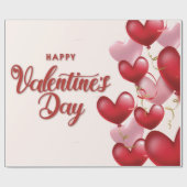 ピンクエレガントハートバレンタインデーのラッピング紙 ラッピングペーパー (フラット)