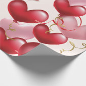 ピンクエレガントハートバレンタインデーのラッピング紙 ラッピングペーパー (角)