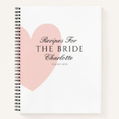 ピンクエレガントハートブライダルシャワーギフトレシピ本 ノートブック (正面)