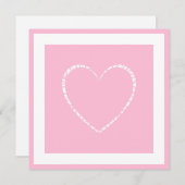 ピンクエレガントハート枠バレンタインのフラットカード (正面/裏面)