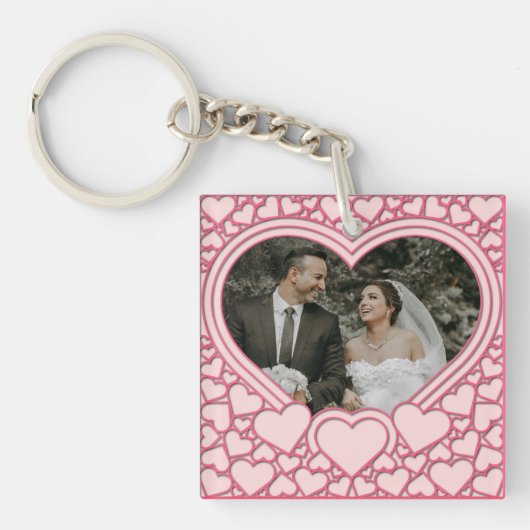 ピンクエレガントハート キーホルダー (正面)