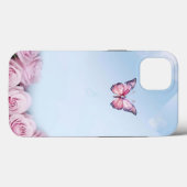 ピンクエレガントバタフライバラiPhone 13ケース Case-Mate iPhoneケース (裏面 (横))