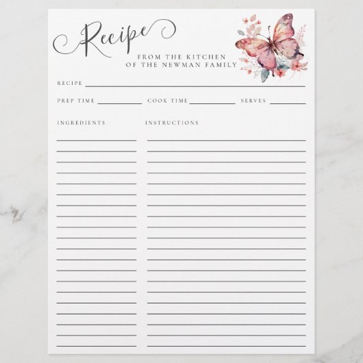 ピンクエレガントバタフライレシピのキッチンから (正面)