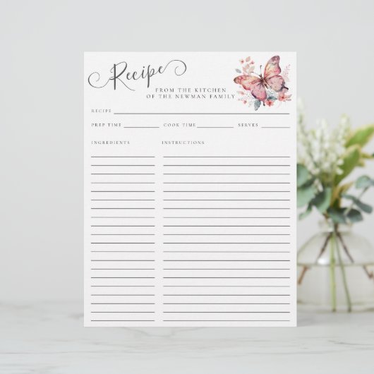 ピンクエレガントバタフライレシピのキッチンから (スタンド正面)