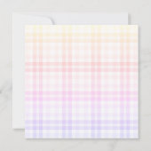 ピンクエレガントバチェロレッテタータンチェック新規ダイヤモンド 招待状 (裏面)