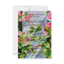 ピンクエレガントバラの水彩フローラ