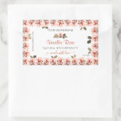 ピンクエレガントバラ白製品包装ラベル 長方形シール (バッグ)