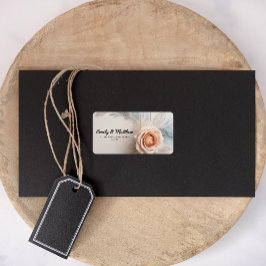 ピンクエレガントバラ露が差出人住所ラベル ラベル