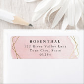 ピンクエレガントバルミツワー差出人住所ラベル ラベル (インサイチュ)
