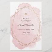 ピンクエレガントバルミツワー式紙プログラム チラシ (正面)