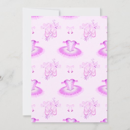 ピンクエレガントバレエ誕生日チュウウォータカラー サンキューカード (裏面)