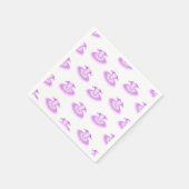 ピンクエレガントバレエ誕生日チュウウォータカラー スタンダードカクテルナプキン (角)