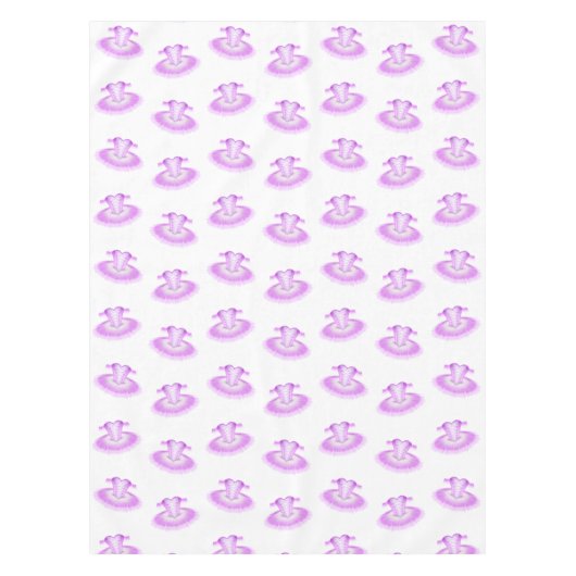 ピンクエレガントバレエ誕生日チュウウォータカラー テーブルクロス (正面)