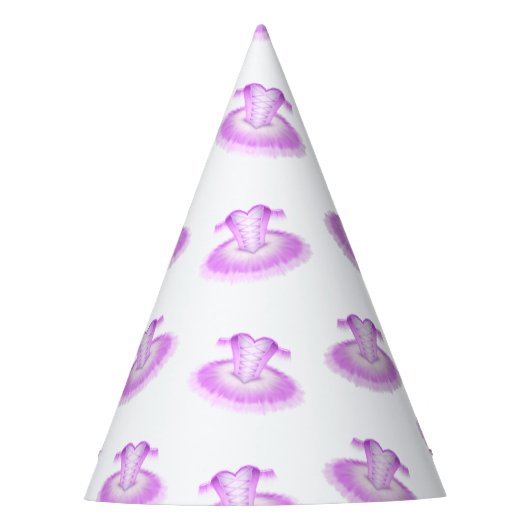 ピンクエレガントバレエ誕生日チュウウォータカラー パーティーハット (正面)